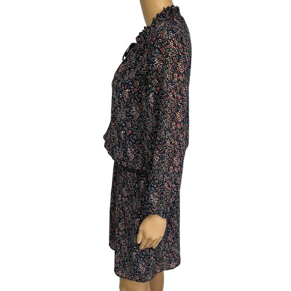 2/$30 J. Crew Mercantile Smocked Tie-Front Dress Floral Blouson Long Sleeve Sz S - Picture 6 of 13